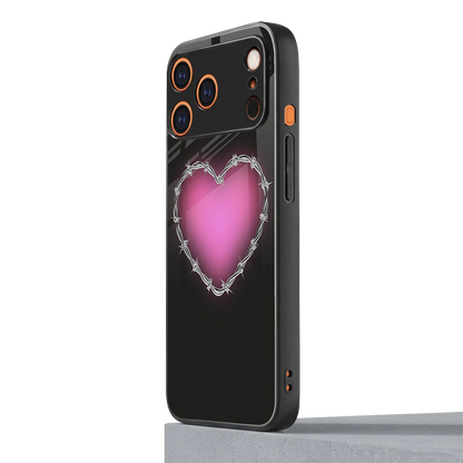 Chained Heart iphone 17 pro max mobile cover | shockproof glass phone case