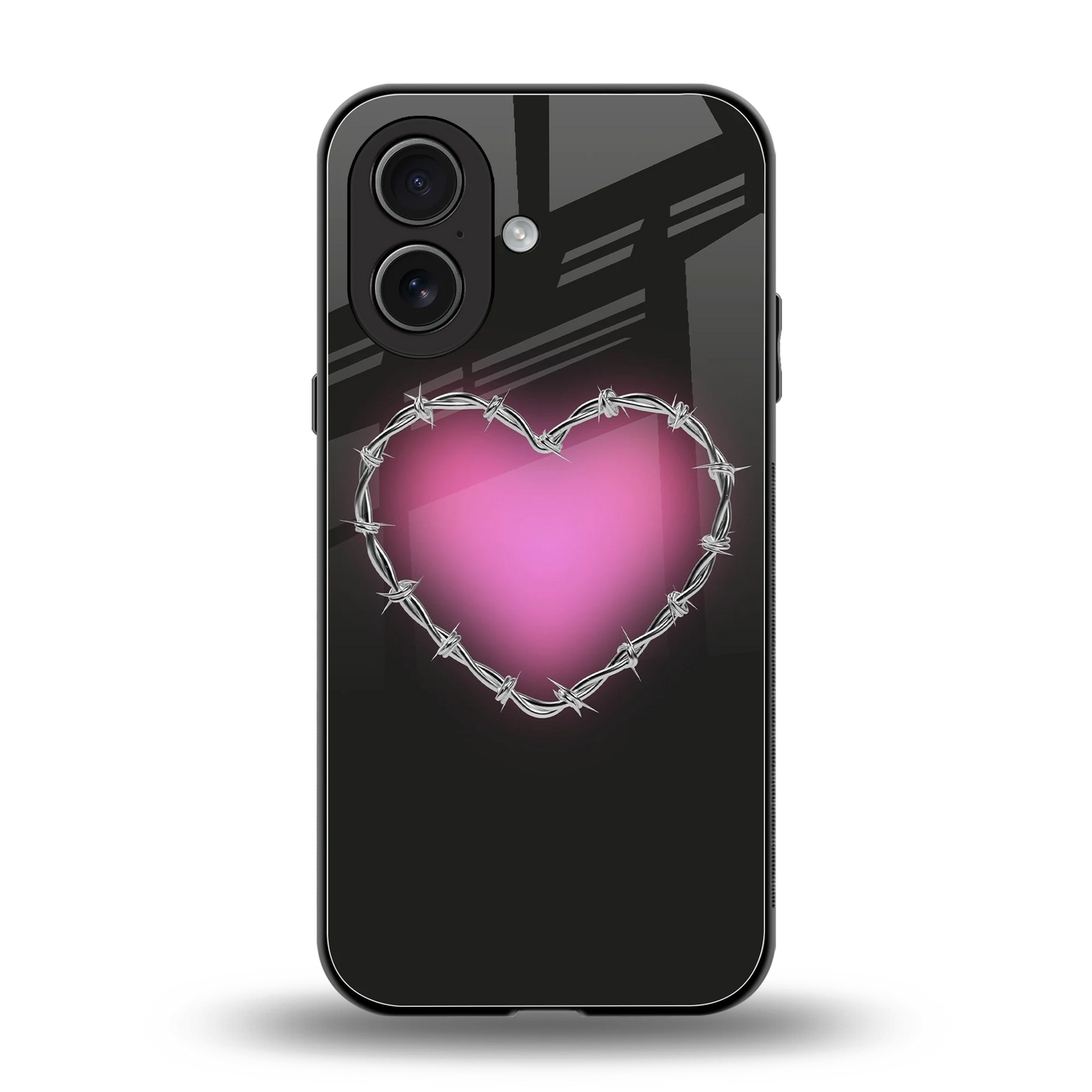 Chained Heart back phone cover | glass case for iphone 17