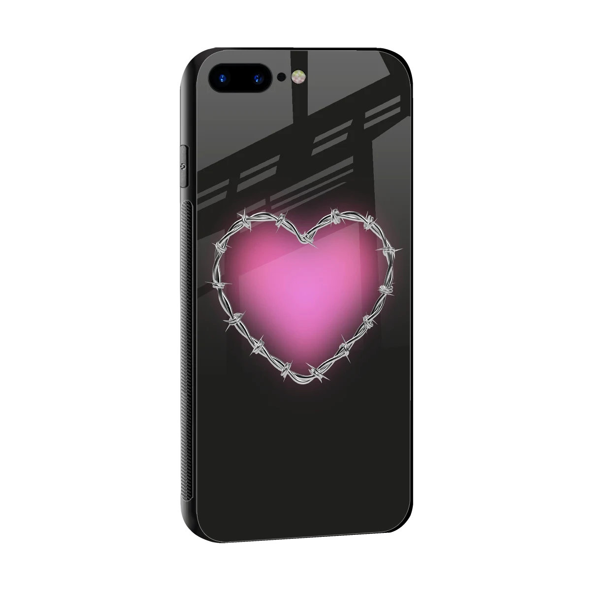 Chained Heart sleek iphone 7 plus cover with tempered glass back and TPU edges