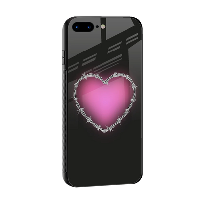 Chained Heart sleek iphone 7 plus cover with tempered glass back and TPU edges