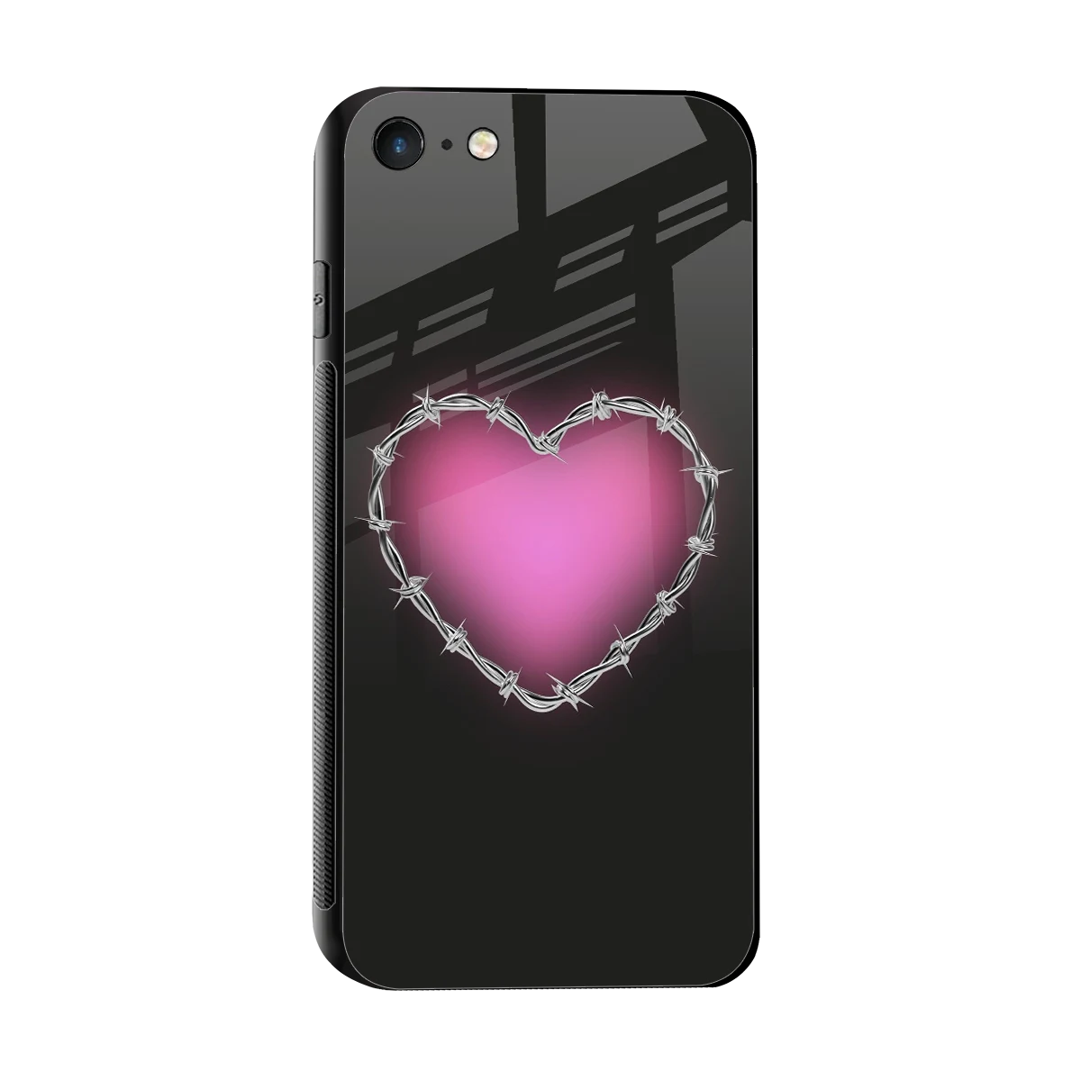 Chained Heart sleek iphone 7 cover with tempered glass back and TPU edges