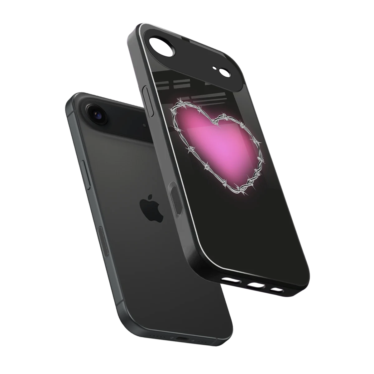 Chained Heart sleek iphone air cover with tempered glass back and TPU edges