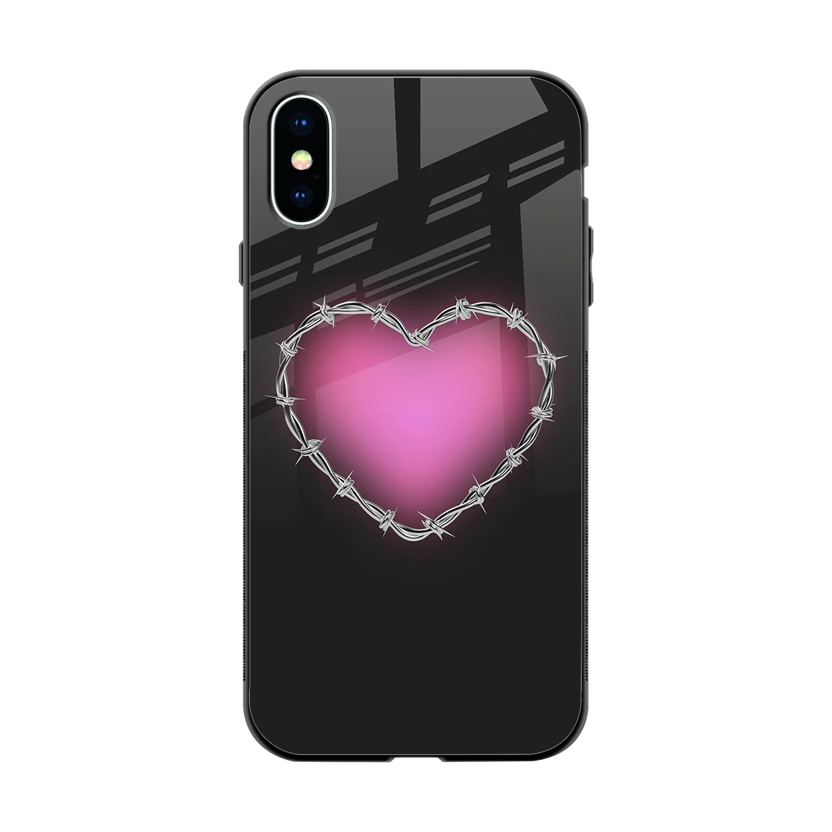 Chained Heart back phone cover | glass case for iphone xs