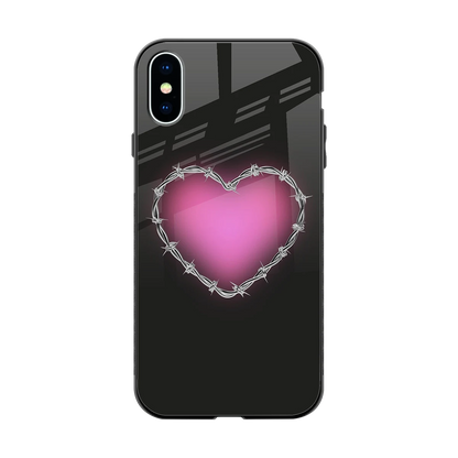 Chained Heart back phone cover | glass case for iphone xs