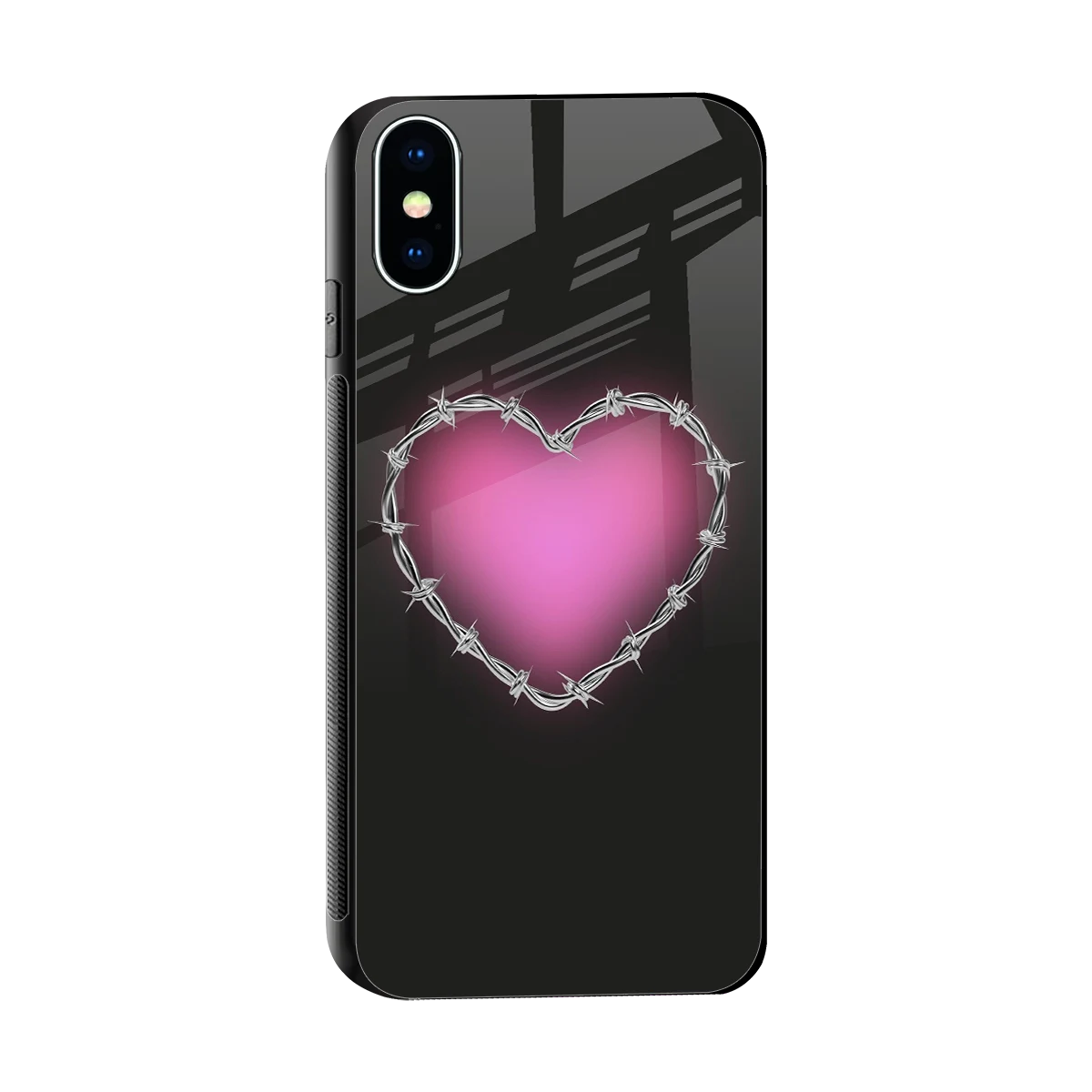 Chained Heart sleek iphone x cover with tempered glass back and TPU edges
