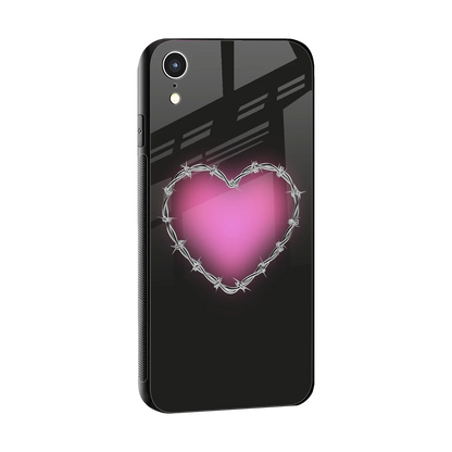 Chained Heart sleek iphone xr cover with tempered glass back and TPU edges