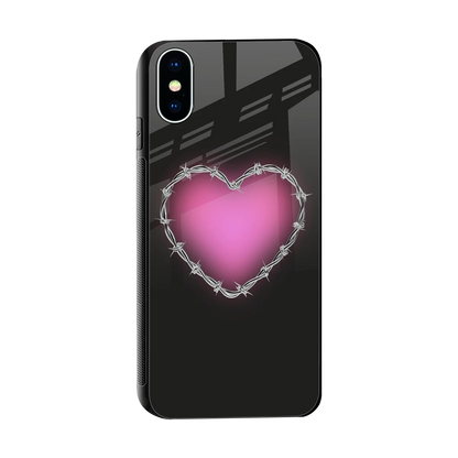 Chained Heart sleek iphone xs cover with tempered glass back and TPU edges