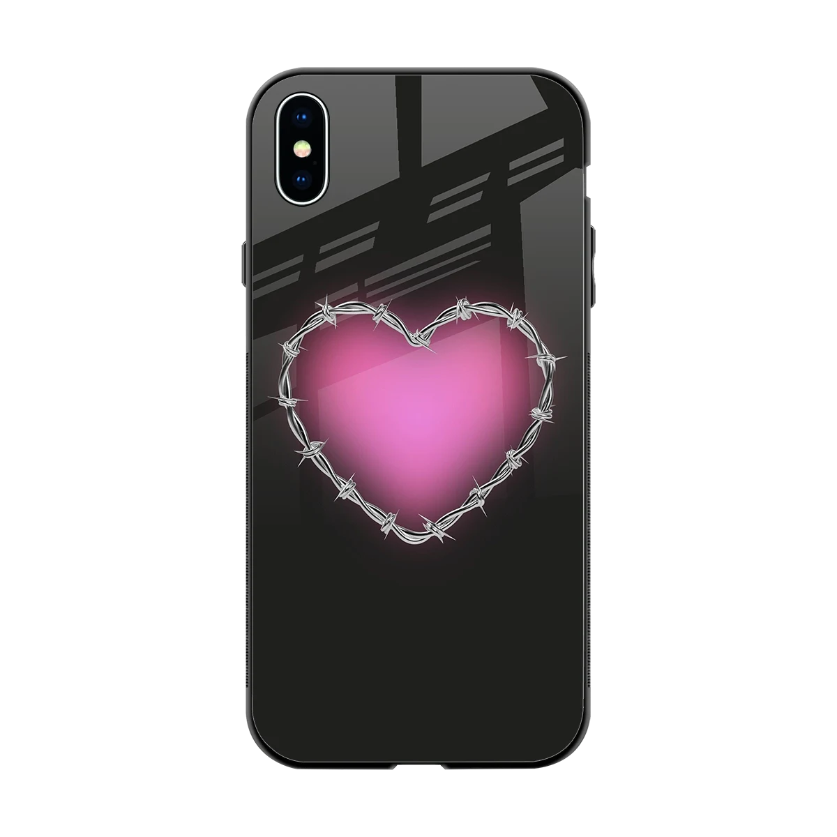 Chained Heart back phone cover | glass case for iphone xs max
