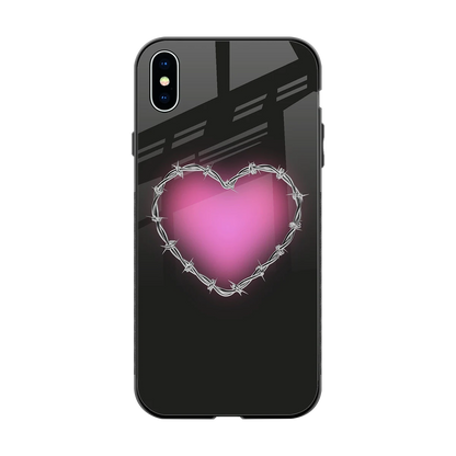 Chained Heart back phone cover | glass case for iphone xs max