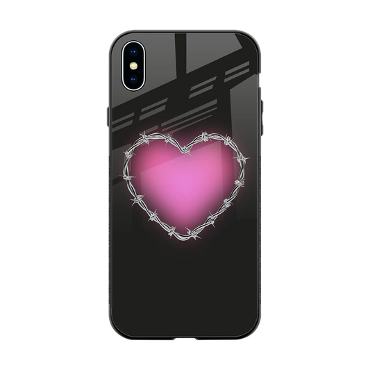 Chained Heart back phone cover | glass case for iphone xs max