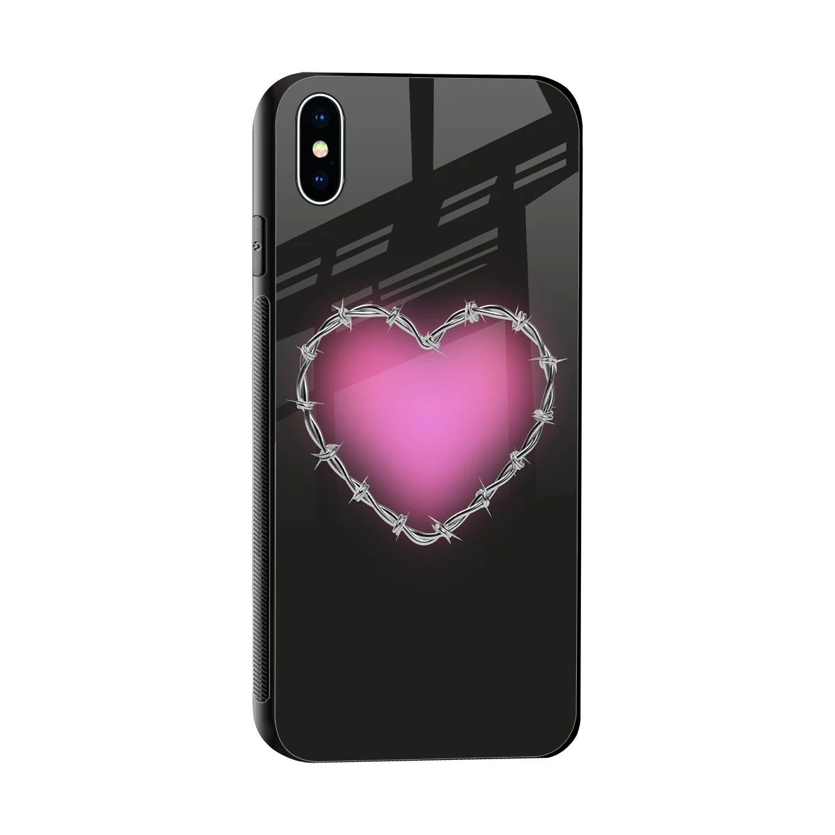 Chained Heart sleek iphone xs max cover with tempered glass back and TPU edges