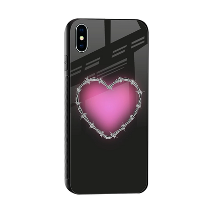 Chained Heart sleek iphone xs max cover with tempered glass back and TPU edges