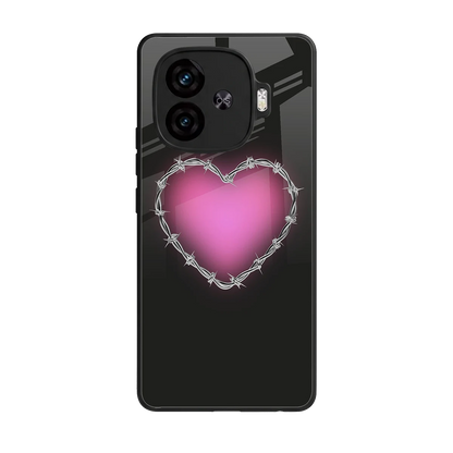 Chained Heart back phone cover | glass case for iqoo neo 10r 5g