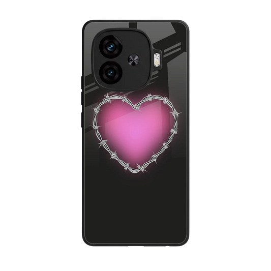 Chained Heart back phone cover | glass case for iqoo neo 10r 5g