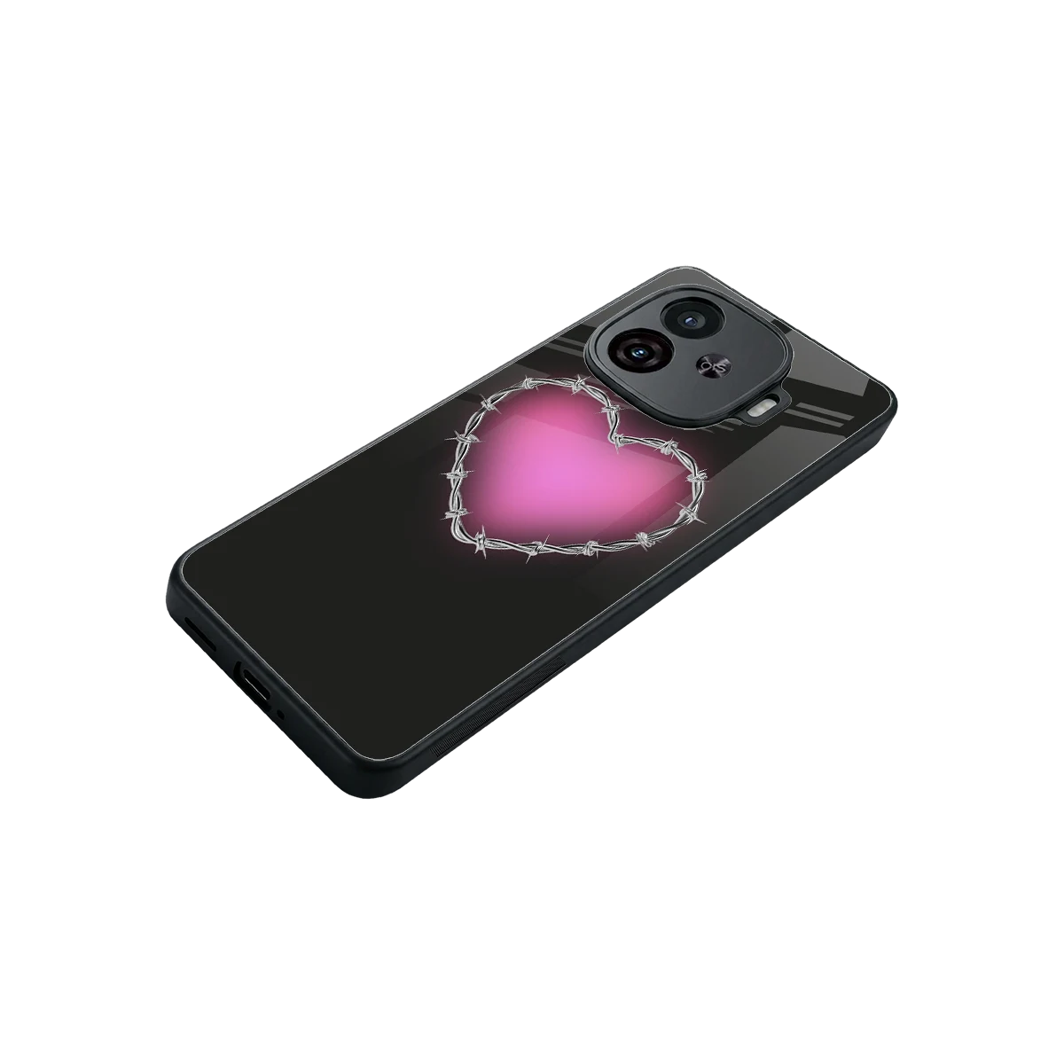 Chained Heart stylish phone case for iqoo neo 10r 5g | glossy glass and slim fit