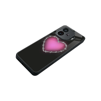 Chained Heart stylish phone case for iqoo neo 10r 5g | glossy glass and slim fit