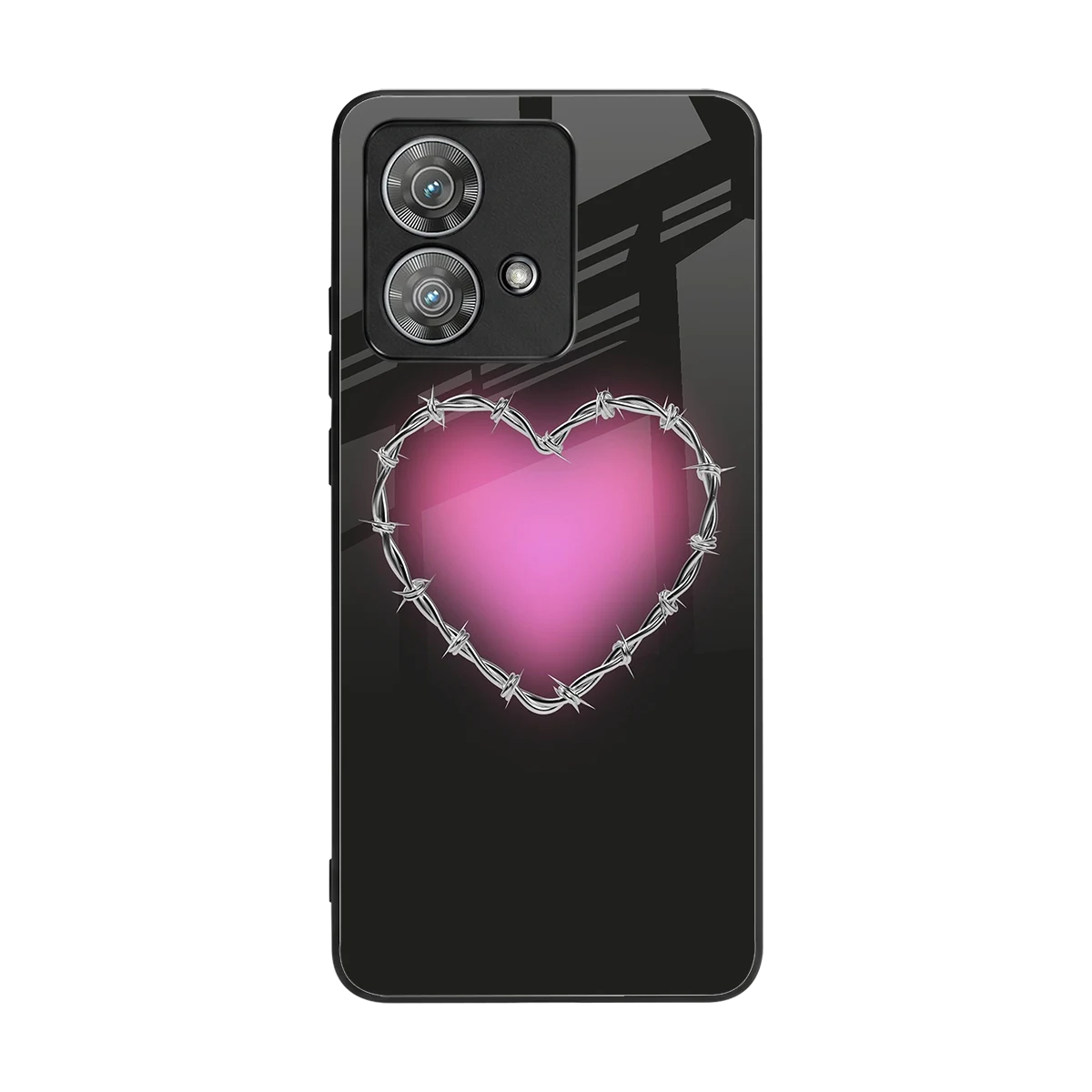 Chained Heart back phone cover | glass case for motorola edge 40 neo 5g