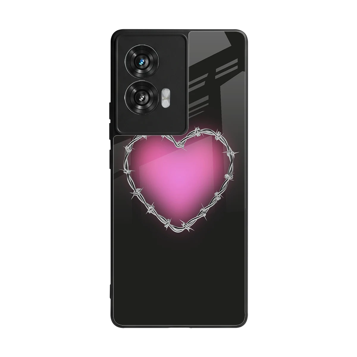 Chained Heart back phone cover | glass case for motorola edge 50 fusion