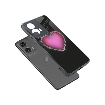 Chained Heart sleek motorola edge 50 fusion cover with tempered glass back and TPU edges