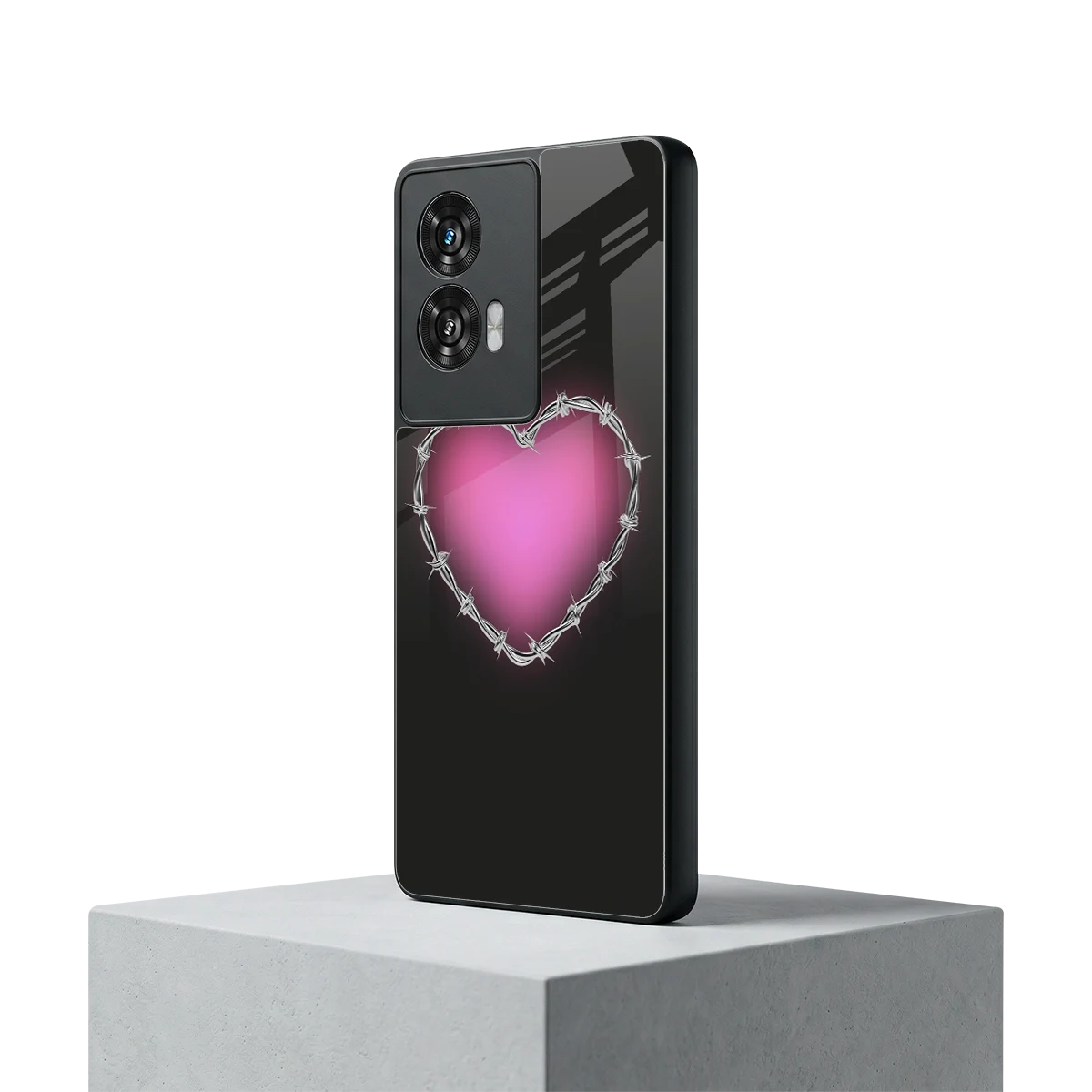 Chained Heart motorola edge 50 fusion mobile cover | shockproof glass phone case