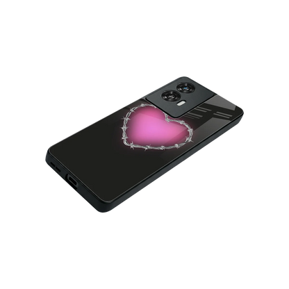 Chained Heart stylish phone case for motorola edge 50 fusion | glossy glass and slim fit