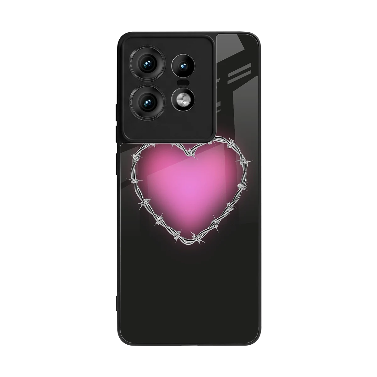 Chained Heart back phone cover | glass case for motorola edge 50 pro