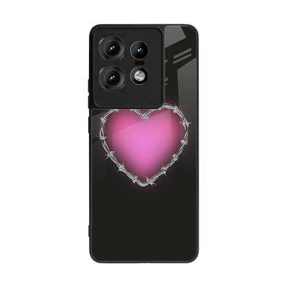 Chained Heart back phone cover | glass case for motorola edge 50 pro