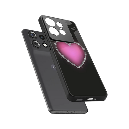 Chained Heart sleek motorola edge 50 pro cover with tempered glass back and TPU edges