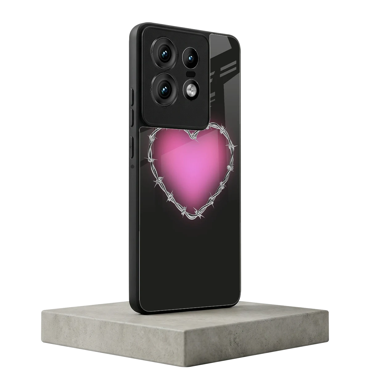 Chained Heart motorola edge 50 pro mobile cover | shockproof glass phone case
