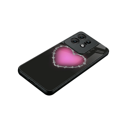 Chained Heart stylish phone case for motorola edge 50 pro | glossy glass and slim fit