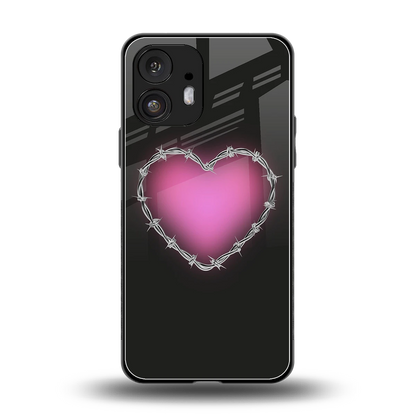 Chained Heart back phone cover | glass case for nothing phone 2