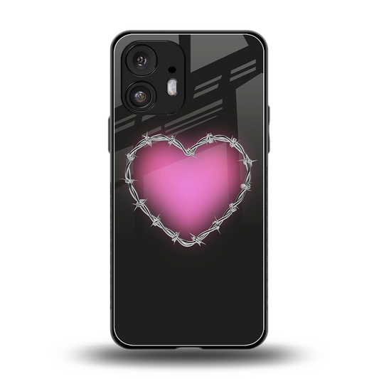 Chained Heart back phone cover | glass case for nothing phone 2