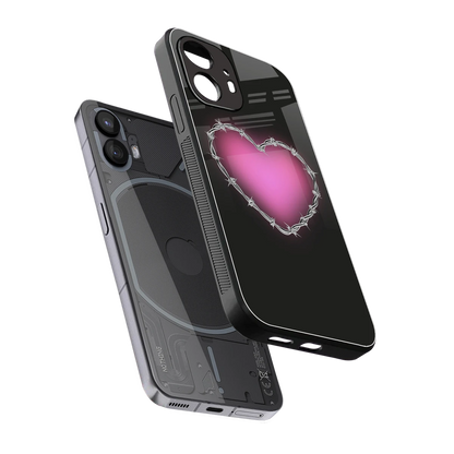 Chained Heart sleek nothing phone 2 cover with tempered glass back and TPU edges