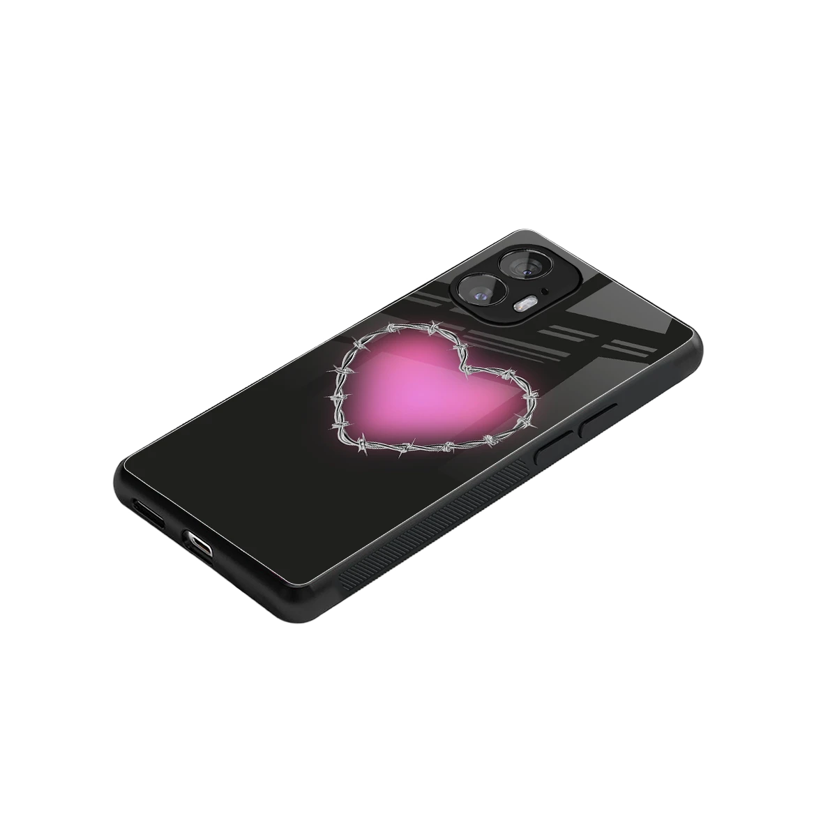 Chained Heart stylish phone case for nothing phone 2 | glossy glass and slim fit