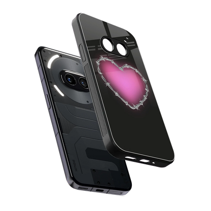 Chained Heart sleek nothing phone 2a cover with tempered glass back and TPU edges