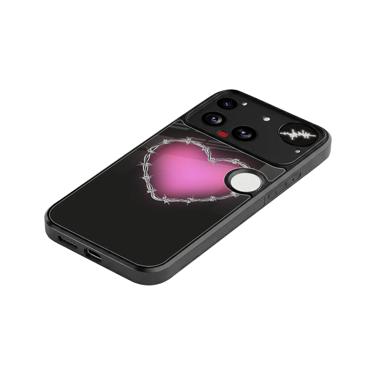 Chained Heart stylish phone case for nothing phone 3 | glossy glass and slim fit