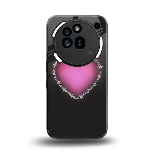 Chained Heart back phone cover | glass case for nothing phone 3a pro