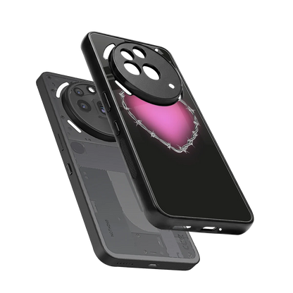 Chained Heart sleek nothing phone 3a pro cover with tempered glass back and TPU edges