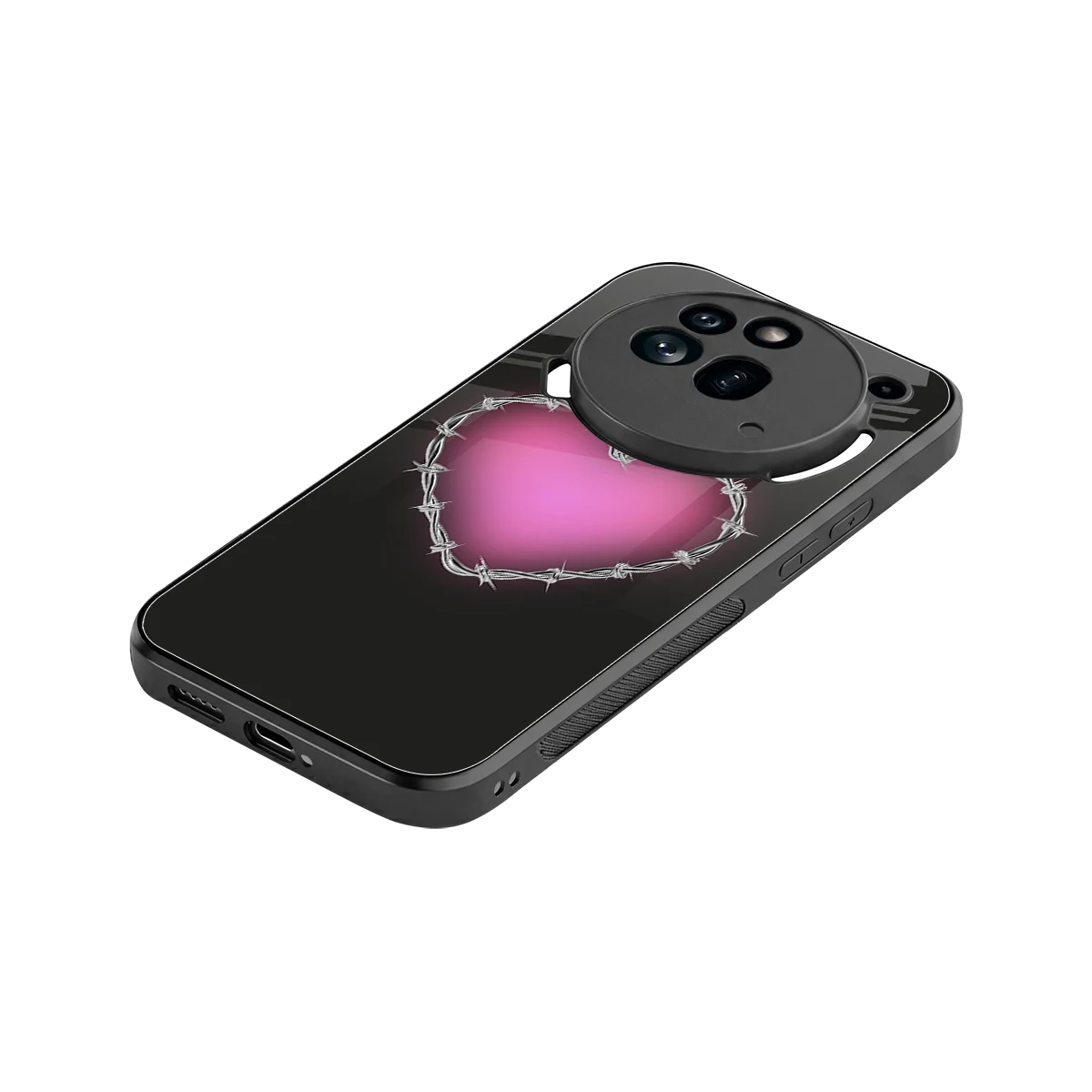 Chained Heart stylish phone case for nothing phone 3a pro | glossy glass and slim fit