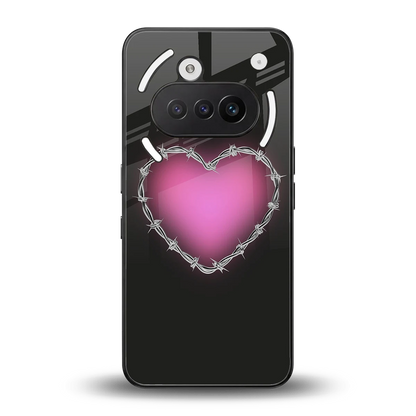 Chained Heart back phone cover | glass case for nothing phone 3a