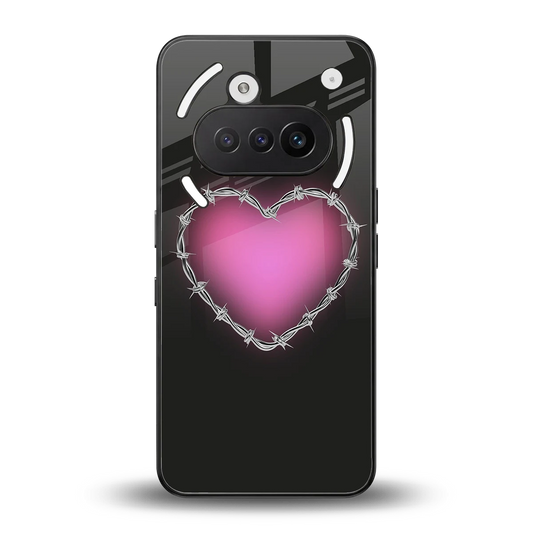 Chained Heart back phone cover | glass case for nothing phone 3a
