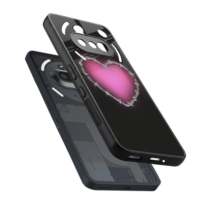 Chained Heart sleek nothing phone 3a cover with tempered glass back and TPU edges