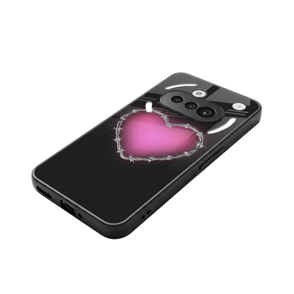 Chained Heart stylish phone case for nothing phone 3a | glossy glass and slim fit