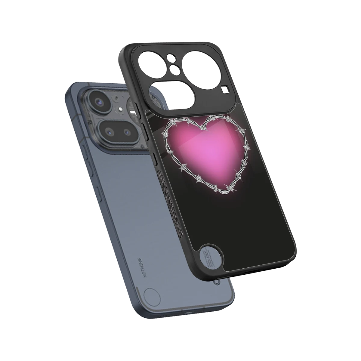 Chained Heart sleek nothing phone 4a pro cover with tempered glass back and TPU edges
