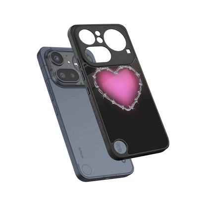 Chained Heart sleek nothing phone 4a pro cover with tempered glass back and TPU edges