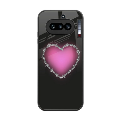 Chained Heart back phone cover | glass case for nothing phone 4a