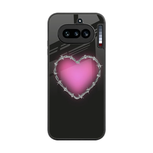Chained Heart back phone cover | glass case for nothing phone 4a