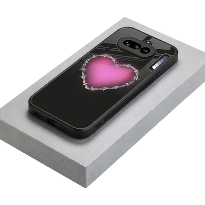 Chained Heart stylish phone case for nothing phone 4a | glossy glass and slim fit