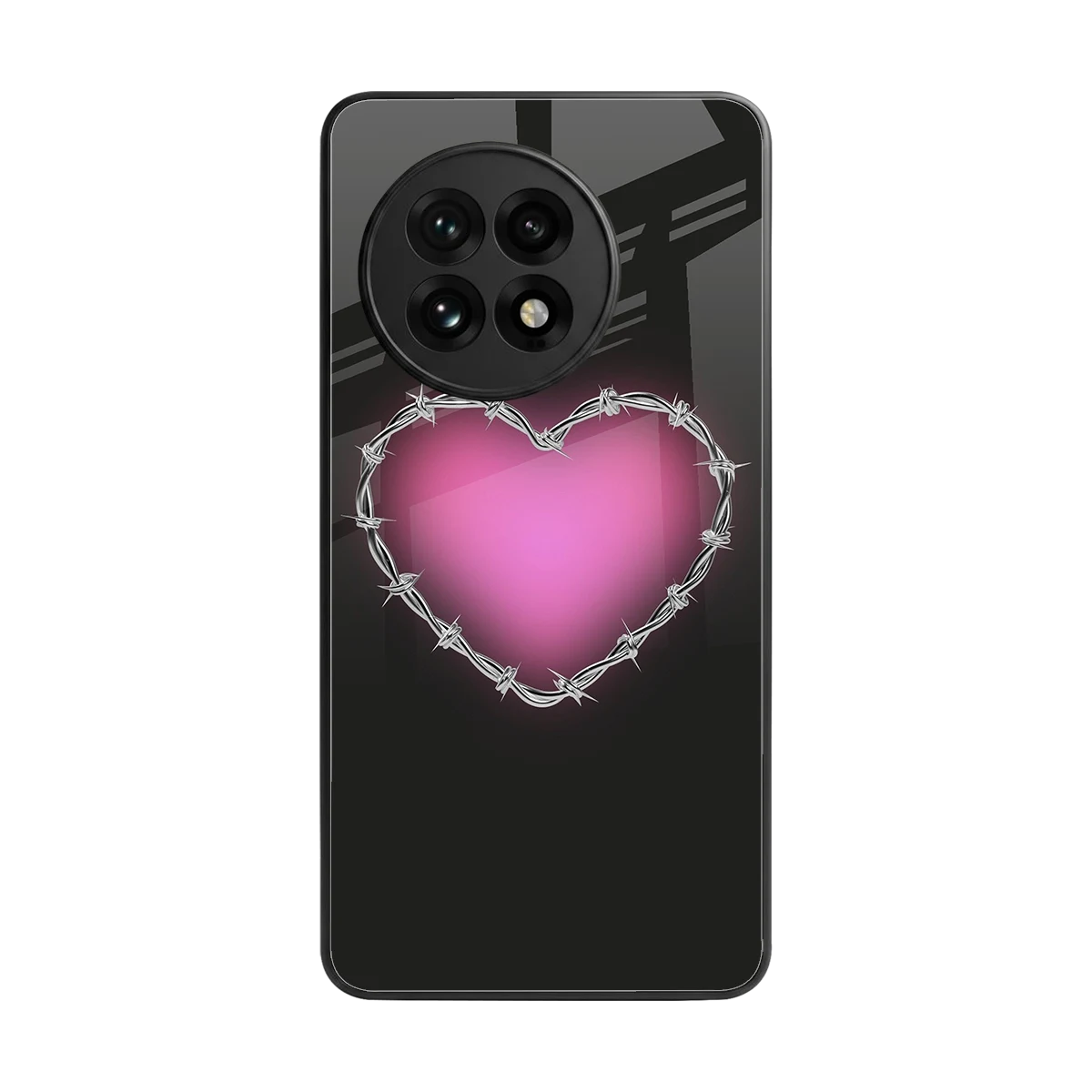 Chained Heart back phone cover | glass case for oneplus 13r