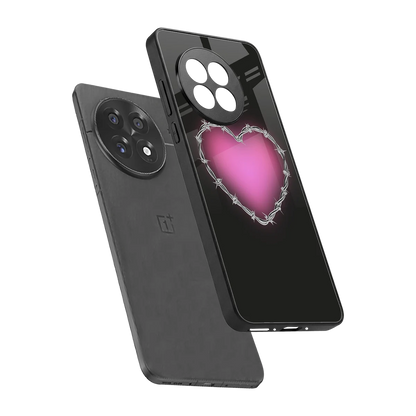 Chained Heart sleek oneplus 13r cover with tempered glass back and TPU edges